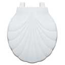 Centoco Lift-Off, Round Toilet Seat, Lift and Clean, Shell Design, Closed Front with Cover, Plastic, Made in the USA, HP30SLC-001, White