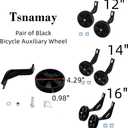 Pair of Black Bicycle Auxiliary Wheel Children's Bicycle Accessories,Training Wheels Kids Bike Children Training Bike Wheel