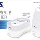 Crane x HALLS Collapsible Cool Mist Humidifier for Bedroom and Office, 1 Gallon Portable Humidifier for Travel and Easy Storage, Blue and White