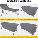 Smiry 2 Pack Spandex Table Cloth 8FT, Elastic Fitted Stretch Tablecloths, Washable and Wrinkle Free Rectangular Patio Table Cover for Outdoor, Wedding, Banquet & Parties (Grey, 96Lx30Wx30H Inch)