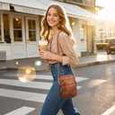 Small Crossbody Bags for Women, RFID Phone Purse with Card Slots, Triple Compartments Lightweight Shoulder Bag
