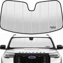 Windshield Sun Shade Compatible for 2020-2024 Ford Explorer Silver Reflective Foldable Front Sun Visor Sunshade Protector with Storage Bag Keep Interior Cool