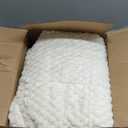 Mr. Sandman Weighted Blankets for Adults Full Size 15lbs, Warm Sherpa Fleece Throw Blanket for Sleep and Calm, Soft Cozy Heavy Bed Blanket with Jacquard Flannel, 48 x 72 Inches, Cream White