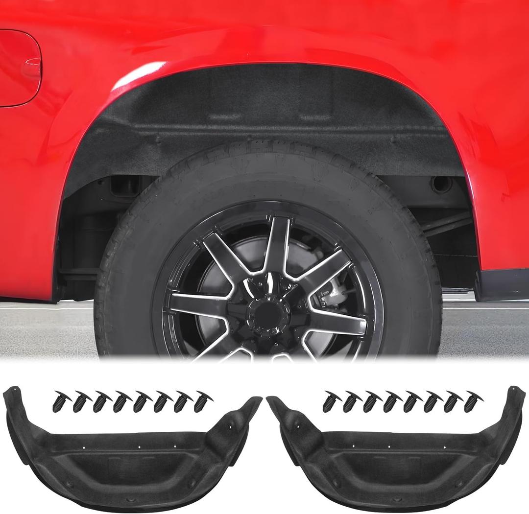 Upgraded Wheel Well Liner Compatible with 2019-2024 Chevrolet Silverado 1500 New Body Style Truck Rear Wheel Guards Mud Flaps Accessories (Excludes ZR2, LT & Custom Trail Boss)