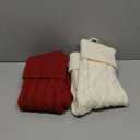 Christmas Stockings 18 Inches,Long Knitted Socks Christmas Decoration Hanging Stocking Fireplace Xmas Tree Stocking for Home Family, 2 Red, 2 White