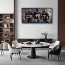 Large Football Wall Art for Living Room, Framed Oversized Graffiti Sport Wall Decor Cool Canvas Painting Pictures for Men Modern Artwork for Living Room Bathroom Bedroom Office Dining Room 60"x30"