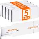 Lifewit 5 Pack 5" High Drawer Dividers 34-56cm/13.5-22" Adjustable Drawer Organizer for Clothes/Utensils, Expandable Drawer Separator in Dresser/Kitchen/Bedroom/Office Organization & Storage White
