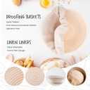 DOYOLLA Bread Proofing Baskets Set of 2 8.5 inch Round Dough Proofing Bowls and Liners Perfect Home Sourdough Bread Baking supplies