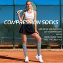Compression Socks for Women & Men 15-20mmHg Knee High Support Socks for Running Athletic Travel (Small-Medium, Gray (3 Pairs))