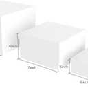 3PCS Buffet Risers, Dessert table display set, Catering supplies buffet display ,Acrylic risers display stands, White Acrylic Cube Boxes Nesting Risers with Hollow Bottoms - 1 Set (6.5", 7.5", 8.5") White