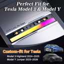 Center Console USB Hub for Tesla Model Y Juniper 20252026 & Tesla Model 3 Highland 2024-2025, 108W Fast Charging, Retractable Type-C & Lightning Cables, Built-in RGB Ambient Light