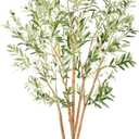 7ft Super Fuller Faux Olive Tree with Multiple Real Wood Trunks, 84in Olive Trees Artificial Indoor with Realistic Fruits & Leaves, Fake Olive Tree for Indoor & Outdoor Home Office Dcor (Basic Pot)
