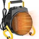 1500W Portable Garage Heater, Electric Outdoor Heater with Fast Heating & Overheat Protection, Patio and Greenhouse Space Heater for Indoor or Outdoor UseYellow