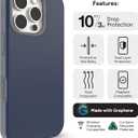 ZAGG SoHo Snap Case for iPhone 16 Pro - MagSafe Compatible, 10ft Drop Protection, Graphene-Infused, Wireless Charging, Eco-Friendly, Two-Tone Design, Navy Blue Gray