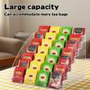 7 Tier Tea Bag Organizer Holder, Versatile Acrylic Tea Packets Storage Box Container Display Stand Rack for Counter Cabinet Countertop Kitchen Office Graded Cards