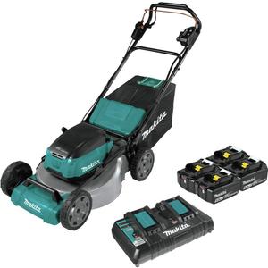 Makita XML08PT1 18V X2 (36V) LXT LithiumIon Brushless Cordless 21" Self Propelled Lawn Mower Kit with 4 Batteries (5.0Ah)