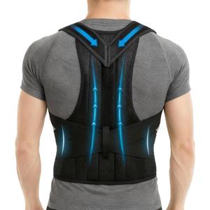 Back Brace Support Posture Corrector for Men – Full Back Support for Upper, Mid & Lower Back Pain Relief, Ergonomic 3-in-1 System Improves Posture & Helps with Slouching, Rounded Shoulders (1, Large)