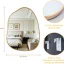Irregular Wall Mirror Asymmetrical Mirror,22.5''x30'' Gold Mirror for Bathroom Bedroom Living Room Entryway, Decorative Modern Mirror,Wall Mounted Gold