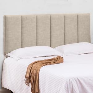HAOBO Home Upholstered Headboard Foldable King Size Headboards Eastern King/California King Linen Panel with Height Adjustments (Oatmeal1)