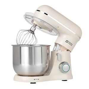 Kitchen in the Box Stand Mixer, 3.5 QT Small Kitchen Electric Stand Mixers, 10-Speed Portable Lightweight Dough Mixer for Daily Use with Egg Whisk, Dough Hook, Beater (Cream White)
