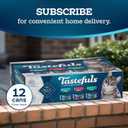 Blue Buffalo Tastefuls Natural Flaked Wet Cat Food Variety Pack, Tuna, Chicken and Fish & Shrimp Entres in Gravy 5.5-oz Cans (12 Count - 4 of Each) (EXP 03/04/28)