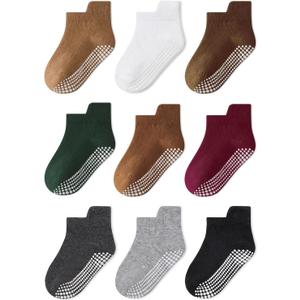 Baby Non Slip Ankle Socks with Grippers for 0 Months-10 Years Old Walking Socks