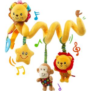 Jollybaby Crib Stroller Car Seat Toys for Baby 0-3-6-9-12 Months, Tummy Time Hanging Sensory Toys for Newborn with Music Box and Teether, Spiral Carseat Toy for Baby Boys Girls Gifts (07-Little Lion) Jollybaby Crib Stroller Car Seat Toys for Baby 0-3-6-9-12 Months, Tummy Time Hanging Sensory Toys for Newborn with Music Box and Teether, Spiral Carseat Toy for Baby Boys Girls Gifts (07-Little Lion)
