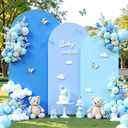 Blue Arch Backdrop Cover Set of 3-6ft, 6.6ft, 7.2ft Arch Covers Stretchy Backdrop Spandex Arch Stand Covers for Birthday Party Baby Shower Wedding Bridal Shower Banquet Photo Background Decorations