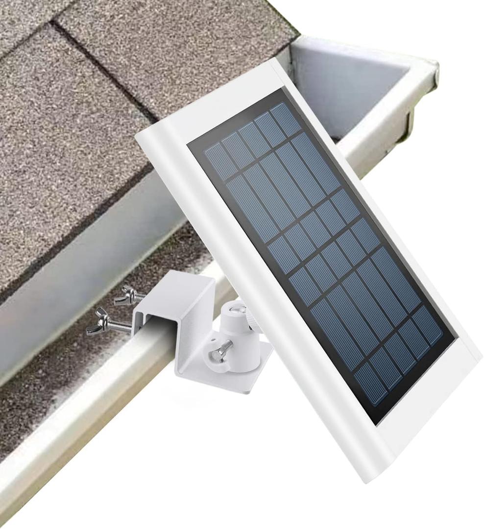 ALERTCAM Gutter Mount for Solar Panel, Adjustable Weatherproof Aluminum Alloy Mount Bracket, Perfect Angle to Get Adequate Sunlight (White)