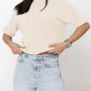 Saodimallsu Womens Short Sleeve Sweater Crew Neck Pullover Summer Lightweight Loose 2025 Knit Tops Dressy Casual Blouse (White)