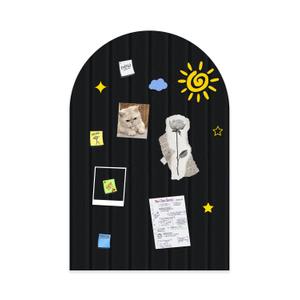 Foldable Bulletin Board 47x24 inches, 0.35" Thick Felt Wall Tiles, Large Cork Board with Adhesive Sticker, Round Edges Wall Panels for Office Bedroom Living Room, Decorative Board (Black)