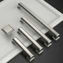 Amerdeco 10 Pack Brushed Satin Nickel Cabinet Pulls 10 Inch(256mm) Hole Center Cabinet Hardware Kitchen Cabinet Handles for Bathroom Drawer Pulls Dresser Pulls ZH0001