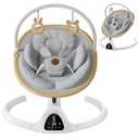 Baby Swings for Infants, Fasonbaby Bluetooth Infant Swing with Music Speaker with 3 Seat Positions, 5 Speeds and Remote Control - Portable Baby Swing for Indoor and Outdoor (White)