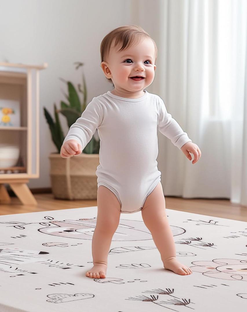 ROBUD Baby Play Mat, Baby Floor Play Mat, 5050in Kids Play Mat with Non-Slip PadFoldable and Machine Washable Foam Play Mat for Baby Aged 0+, WF010