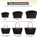 LOUKAYCCI Felt Purse Organizer Insert for Longchamp Le Pliage M Handbag Insert (Medium, Black)