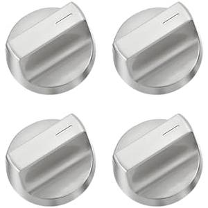 W11366438 5T08 Stove Knobs Replacement Parts for Whirlpool Gas Range Stainless Steel Oven WCG55US6HS00 WCG55US6HS WCG77US0HS Electric Cooktop WCG97US0HS05 Metal Stove Top Knobs 4 Pcs