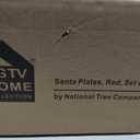 HGTV Home Collection, Ceramic Santa Plates, Set of 4 with Glossy Finish, Christmas Themed, Blush, 1in