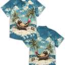 Mens Funny Neon Hawaiian Shirts 3D Graphic Button Down Short Sleeve Shirt Summer Beach Aloha Tops Theme Party (3X-Large, Sloth)