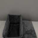 Portable Small Dog Seat for Car, Luxury Center Console Dog Car Seat Booster with Safety Tethers, Anti-Collapse Pet Travel Carseat for SUV, Truck (Black/Grey) (Black/Dark Gery)