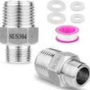1/2" to 3/8" Rv Faucet Adapter, Stainless Steel 304 Compression Fitting, NPT to Compression Reducer for RV Kitchen & Bathroom Faucet Hookup2 Pack