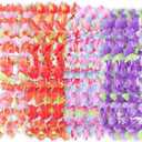 Super Z Outlet Hawaiian Ruffled Colorful Luau Silk Flower Leis for Island Theme Party (12 Pack)