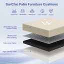 Outdoor Chair Cushions Set of 4 for Outdoor Patio Furniture, Waterproof Patio Seat Cushions with Handle & Ties, 3 Year Color Fastness Square Garden Sofa Couch Pads, 19" x 19" x 3", Beige, 19 x 19 x 3 In - 4
