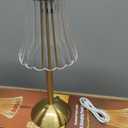 Liliful 8 Pcs Cordless Table Lamp Rechargeable Touch LED Small Gold Portable Battery Operated USB-c Desk Lamp 3 Color Dimmable for Bedroom Living Room Dining (Gold,Rose Style)
