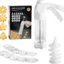 Cookie Press Gun,Spritz Cookie Press Set for Baking Cookie Decorating Kit with 12 Cookie Press Discs and 6 Cake Decoration Piping tips,Cookie Maker for Christmas Party