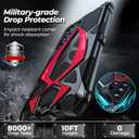 Lunivop for Samsung Galaxy S24 Ultra case 2024 Metal Hard Phone Case Cover Case para Screw(with Soft Screen Protector) Heavy Duty Rugged Military Grade Black Red
