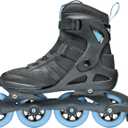 Rollerblade Macroblade 84 BOA Women's, Adult Fitness Inline Skate, Black & Powder Blue, Performance Inline Skates, Size 7/7.5