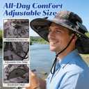 Hat with Fans Solar Power, UPF 50+ Wide Brim Sun Hat, Fishing Essentials for Hiking Beach Summer Safari
