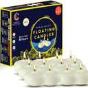Candle Charisma Ivory Floating Candles 3 Inch (Set of 12)  8-Hour Dripless, Smokeless Burn with Natural Flickering Flame  Perfect for Weddings, Centerpieces, Pool Nights & Special Events