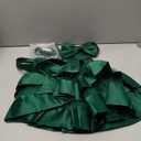 Pideno Toddler Girl Bowknot Backless Tutu Gown Ruffle Lace Tulle Pageant Dress Baby Party Dresses with Headwear Dark Green, Size: 12-18 Months