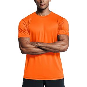 Zengjo Athletic Shirts for Men Short Sleeve Quick Dry Workout Running Gym Sport Exercise Tee Moisture Wicking (M)